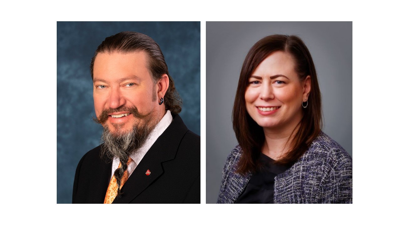 Jeff Rhein headshot and Kristen Beall headshot