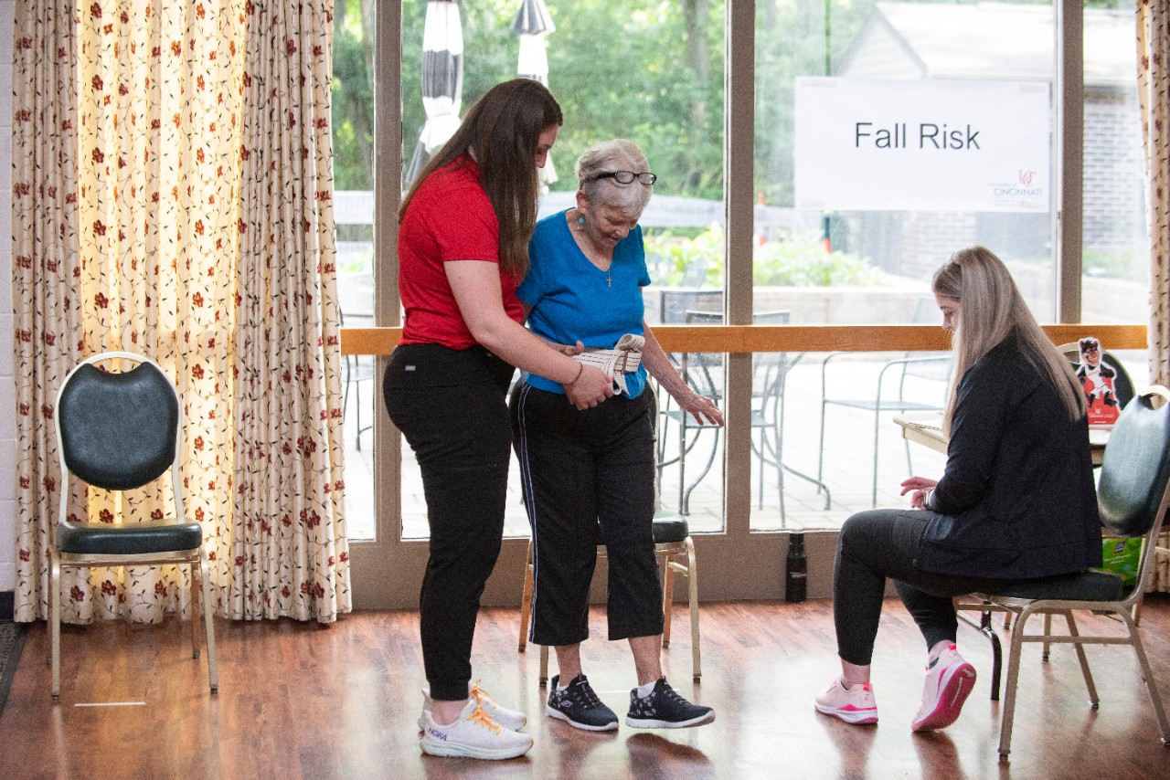 University of Cincinnati Mater of Occupational Therapy students conducting screening and educational activities with community-dwelling/ seniors at Green Township Senior Center Thursday July 20, 2023 in Green Township.  Photos by Joseph Fuqua II